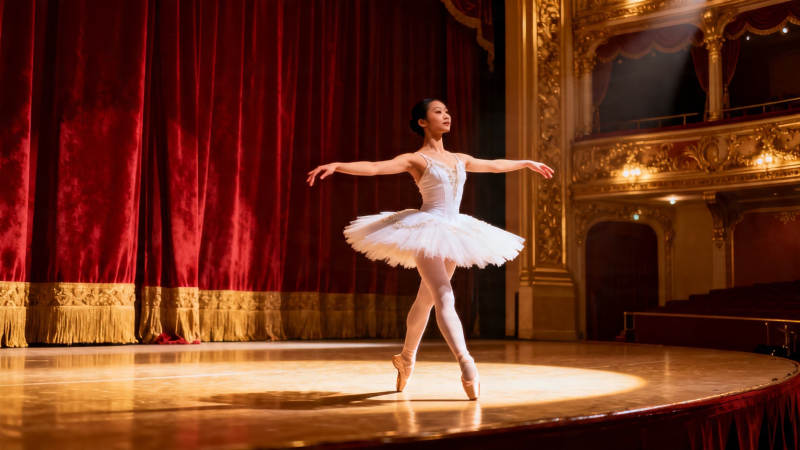 芭蕾舞者舞台绽放瞬间图片