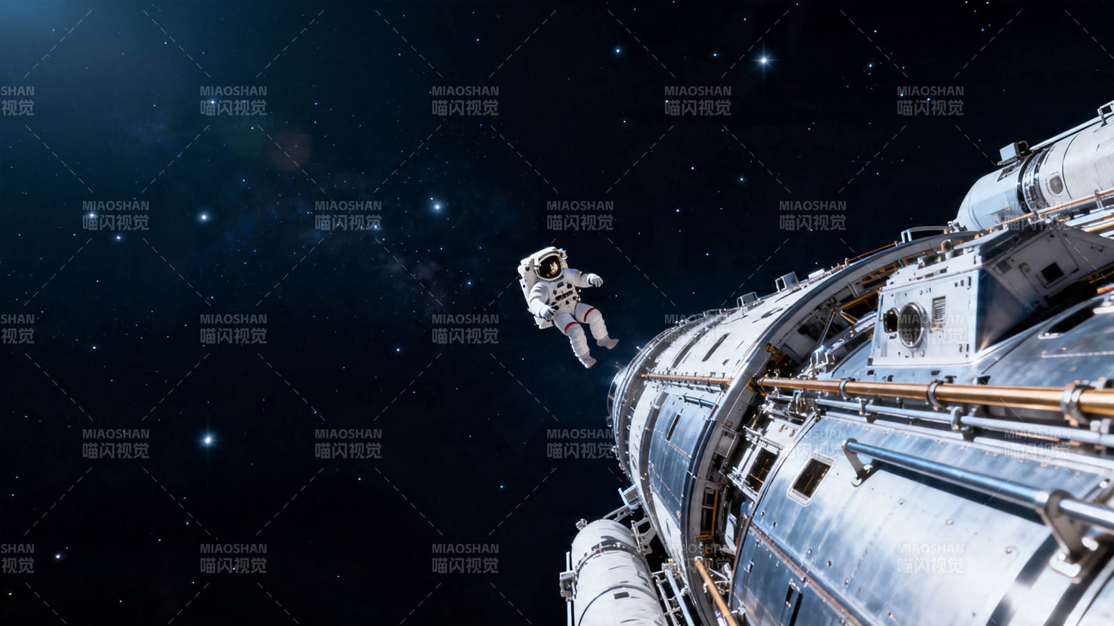 宇航员太空行走修飞船图片