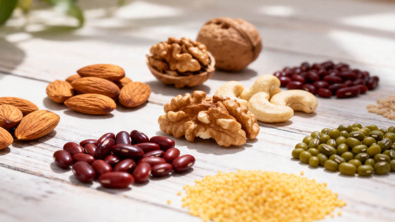 坚果豆类谷物健康组合图片