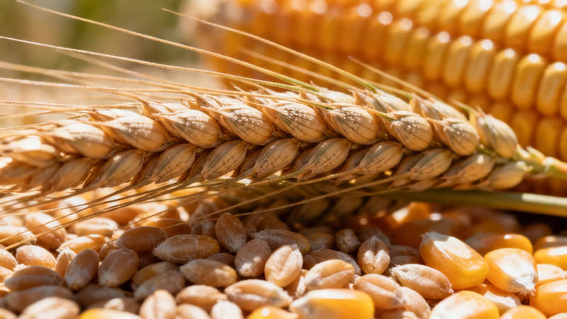 麦穗玉米粒 丰收好光景图片