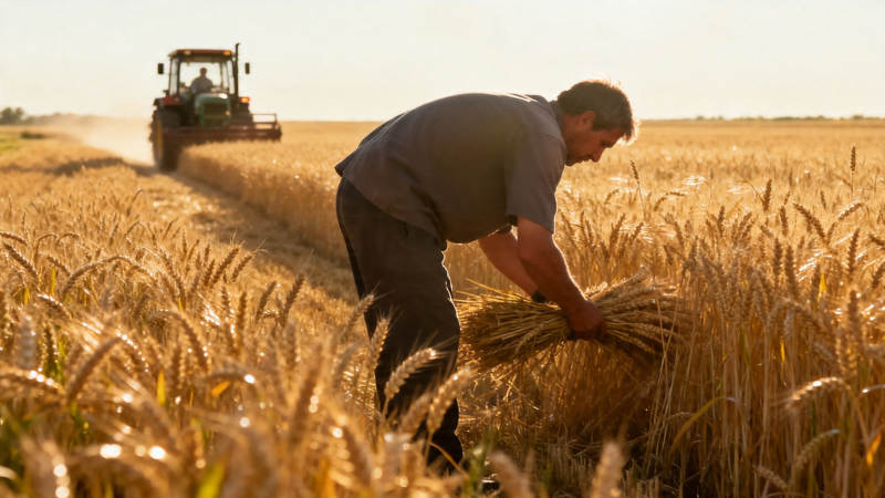 麦田劳作 丰收在望图片
