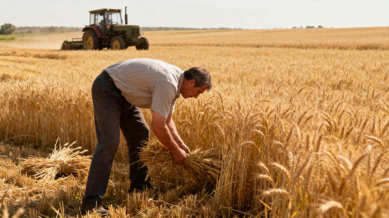 麦田劳作 丰收在望图片