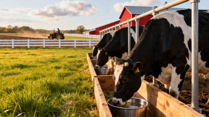 奶牛饮水 农场宁静时光图片
