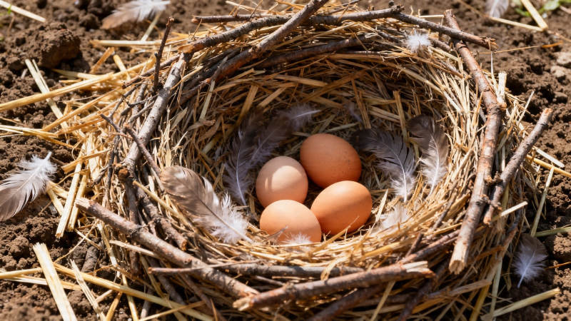 鸟巢藏四蛋 静待新生灵图片