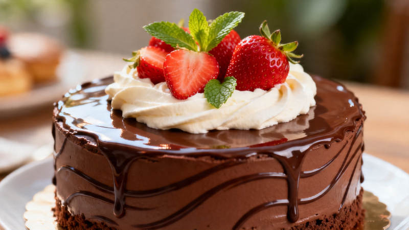 巧克力草莓蛋糕 诱人美味图片