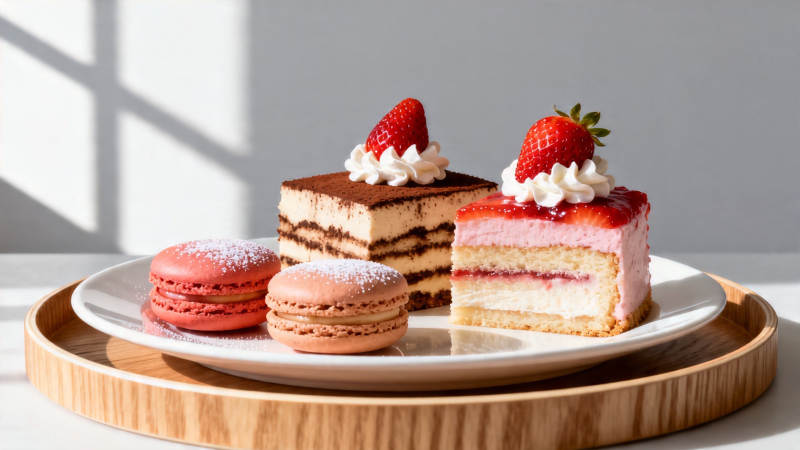 草莓甜点拼盘 精致下午茶图片