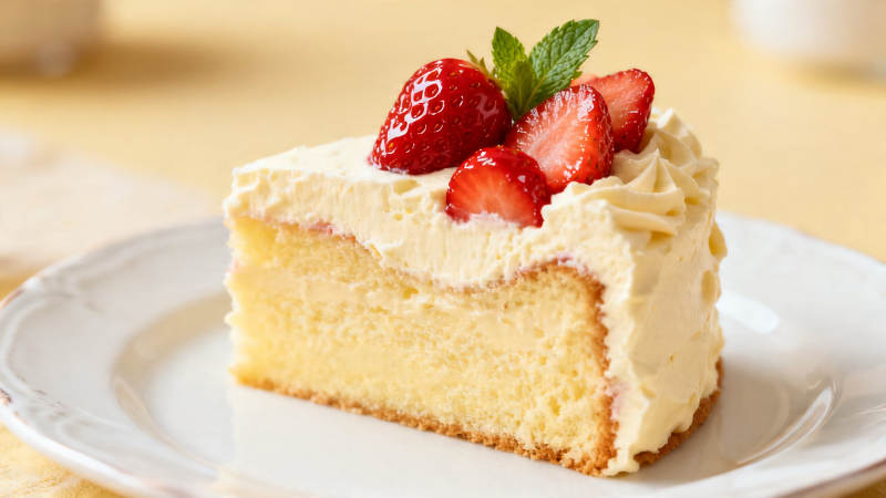 草莓奶油蛋糕 slice图片