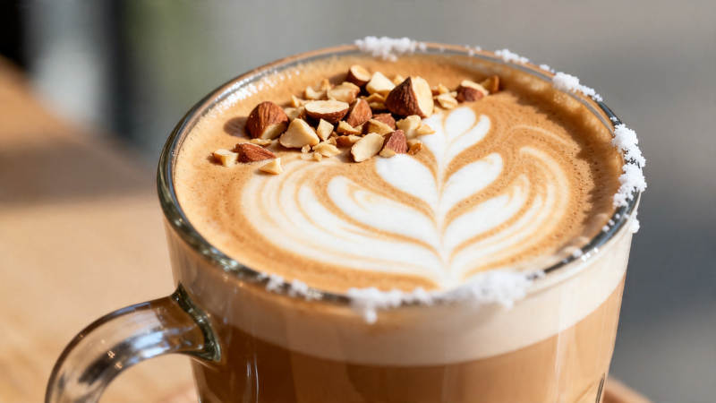 坚果拿铁 拉花精致香浓图片