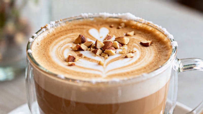 坚果拿铁 拉花精致香浓图片