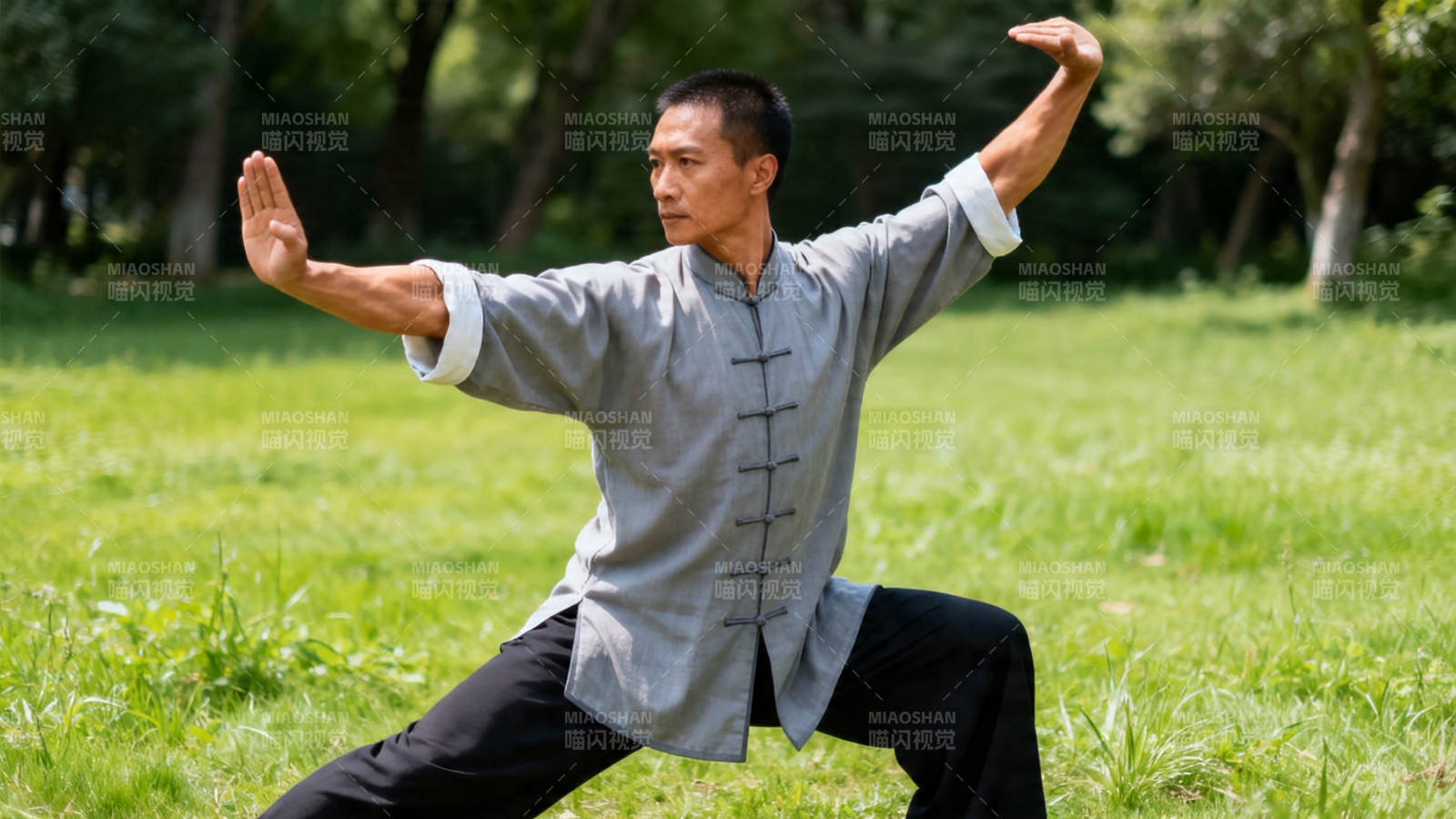 公园练太极 身心合一静图片