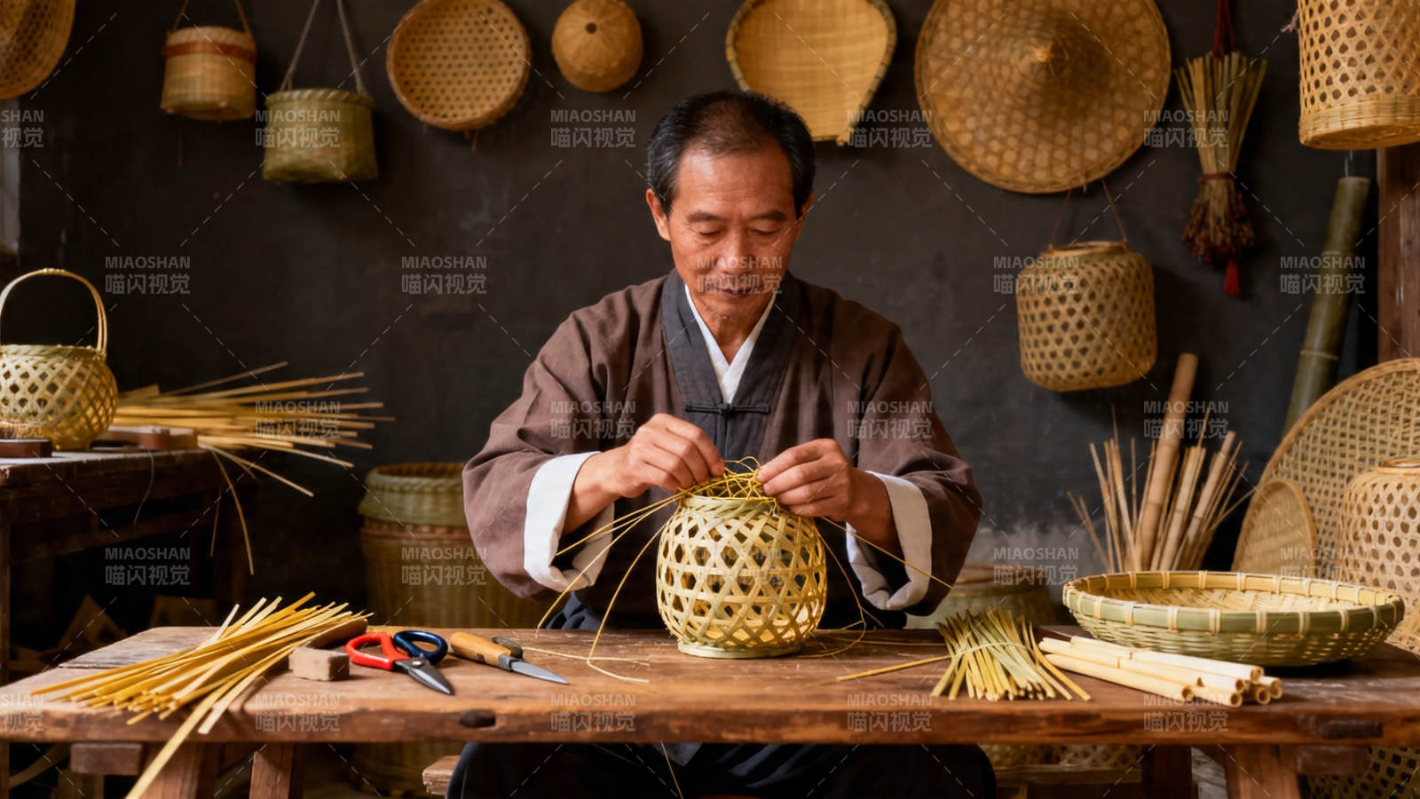 匠人竹编 巧手织梦图片