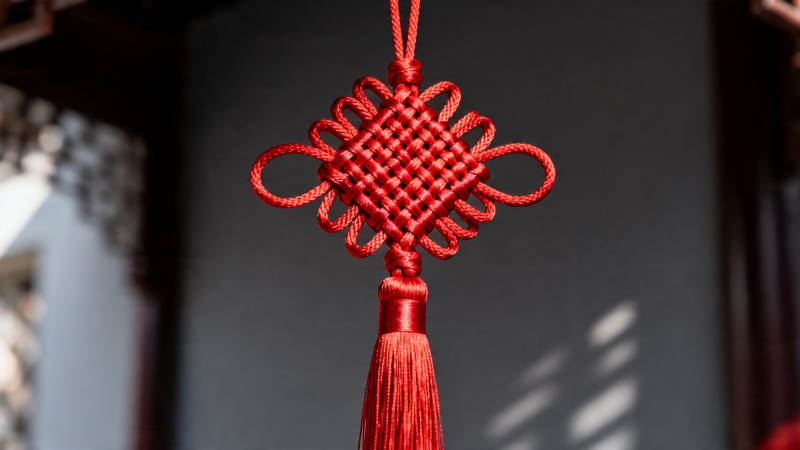 红绳中国结 吉祥挂门前图片