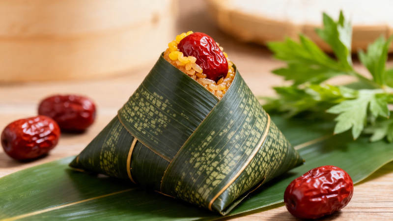 粽叶包裹红枣糯米香图片