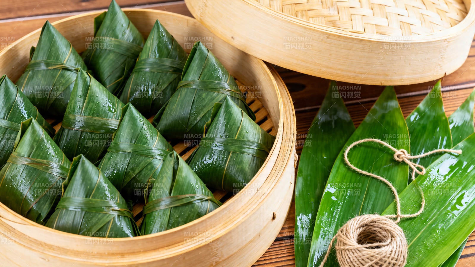 竹笼粽子 清香诱人图片