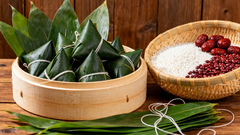 粽叶飘香 糯米红枣备齐图片