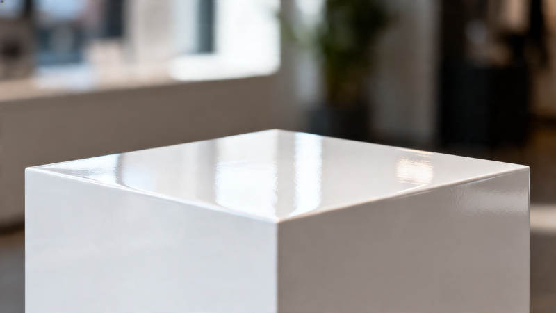 白色立方体展台特写图片