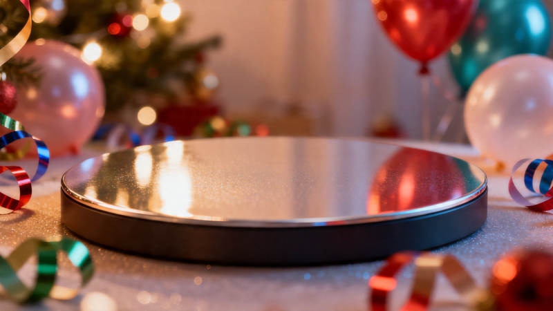 圣诞派对镜面舞台特写图片