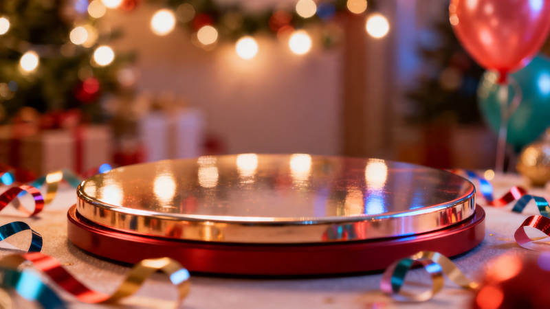 圣诞金盘映彩灯图片