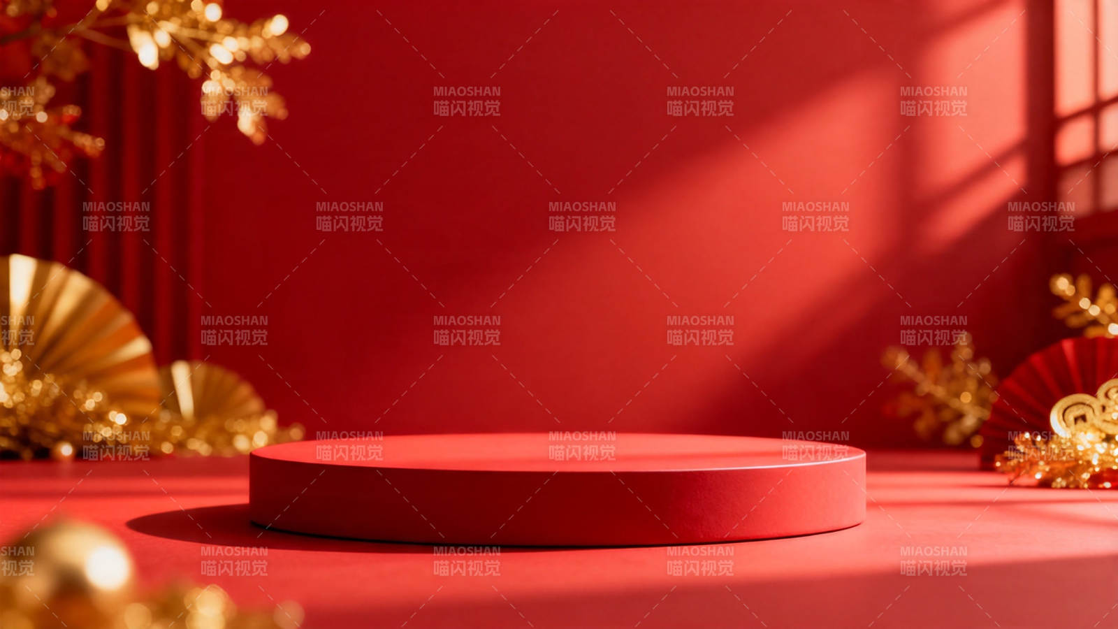 红金节庆展台 喜庆氛围浓图片