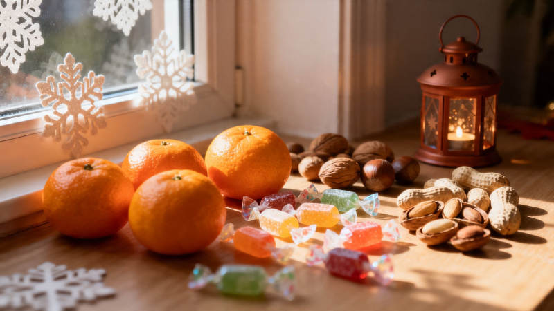 窗边暖光 橘糖坚果迎冬图片