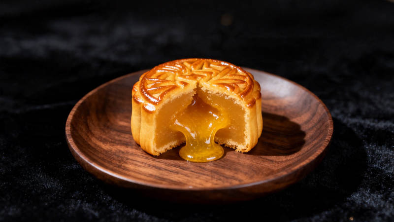 流心月饼 金黄诱人图片