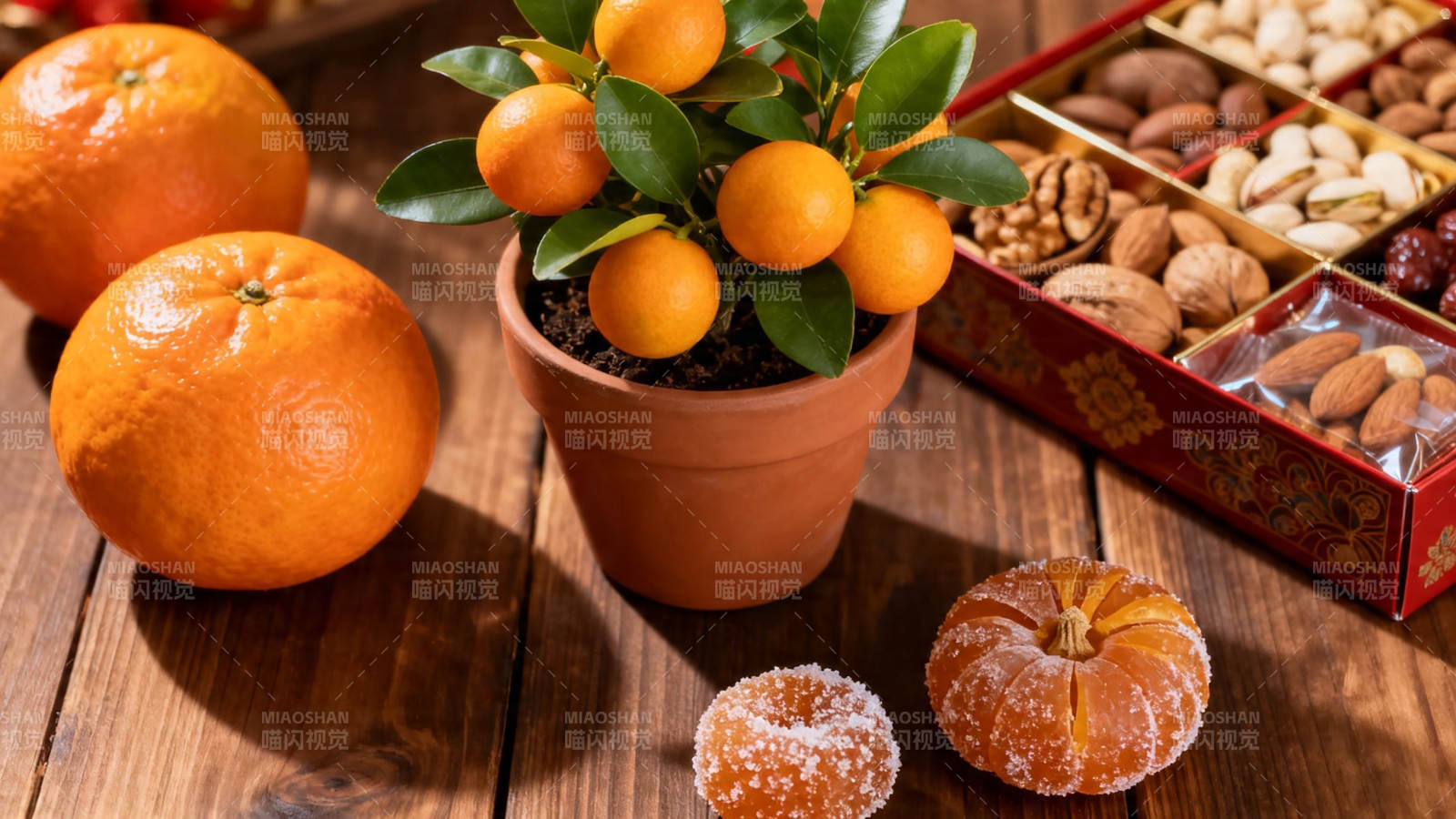 柑橘坚果迎新春图片