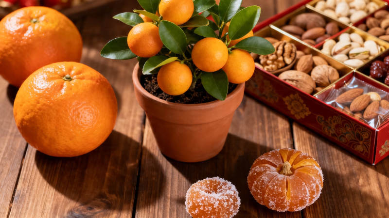 柑橘坚果迎新春图片