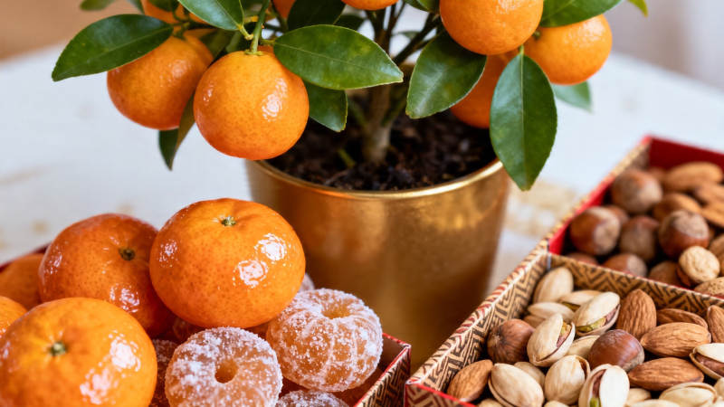 金橘满盆 坚果相伴迎新春图片