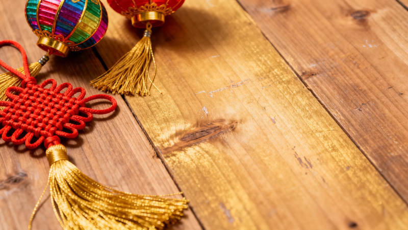 春节装饰 红灯笼与中国结图片