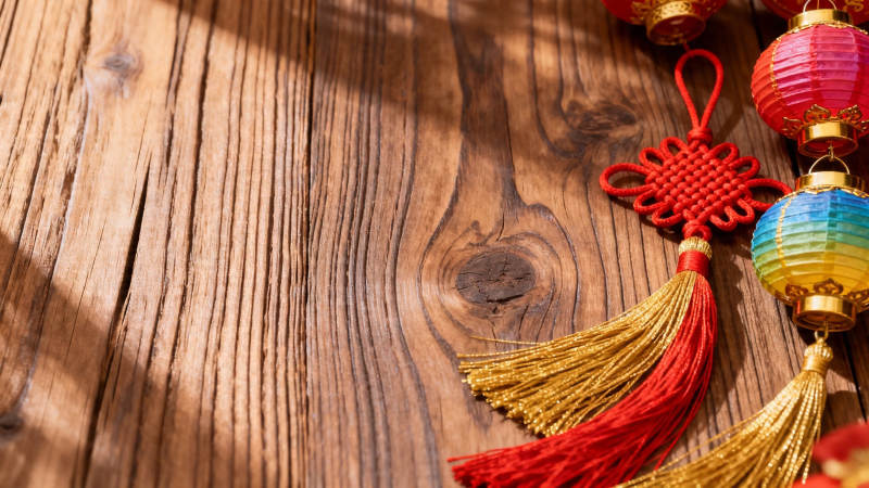 春节装饰 红灯笼与中国结图片