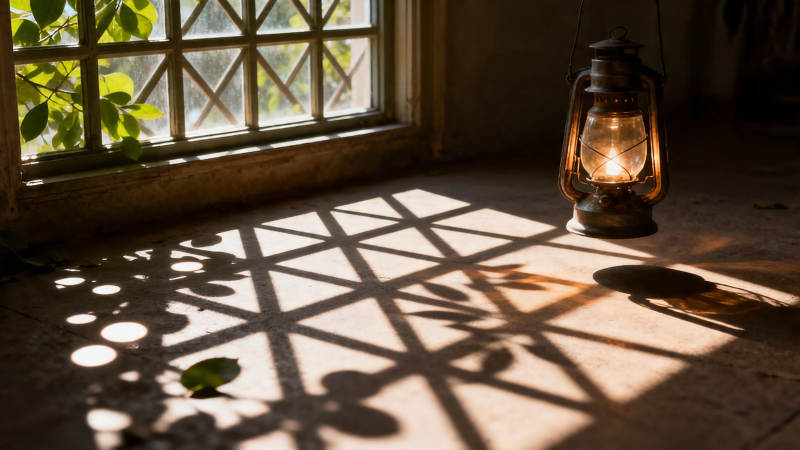 窗影灯暖 静室生光图片