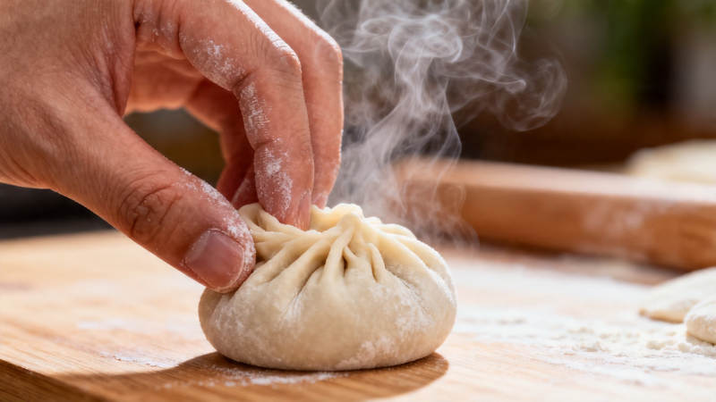 手作热包子 香气四溢图片