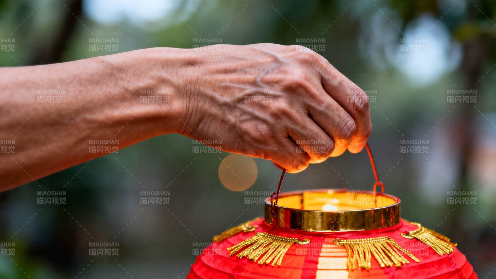 手提红灯笼 暖意迎佳节图片