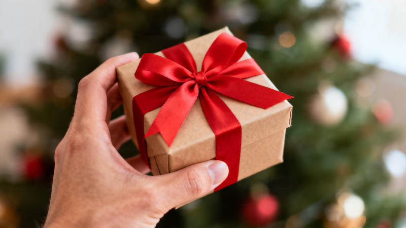 圣诞礼物 红丝带暖心意图片