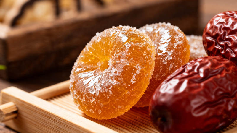 蜜饯橘饼配红枣 甜润养生小点图片