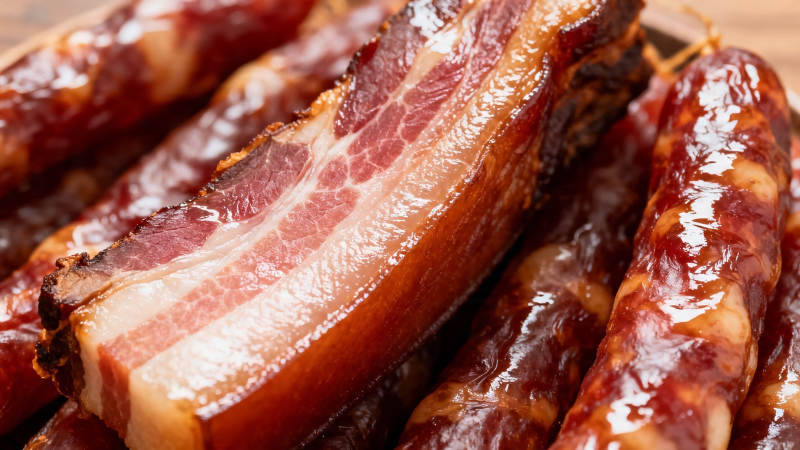 腊肉香肠 油亮诱人图片