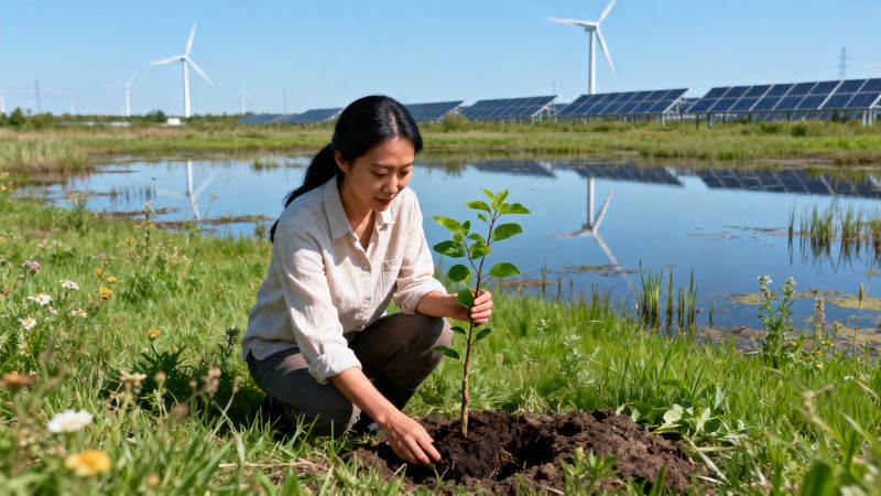 绿能田野 植苗护生态图片