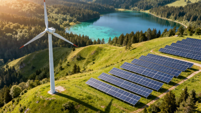 风光互补 绿能山水间图片