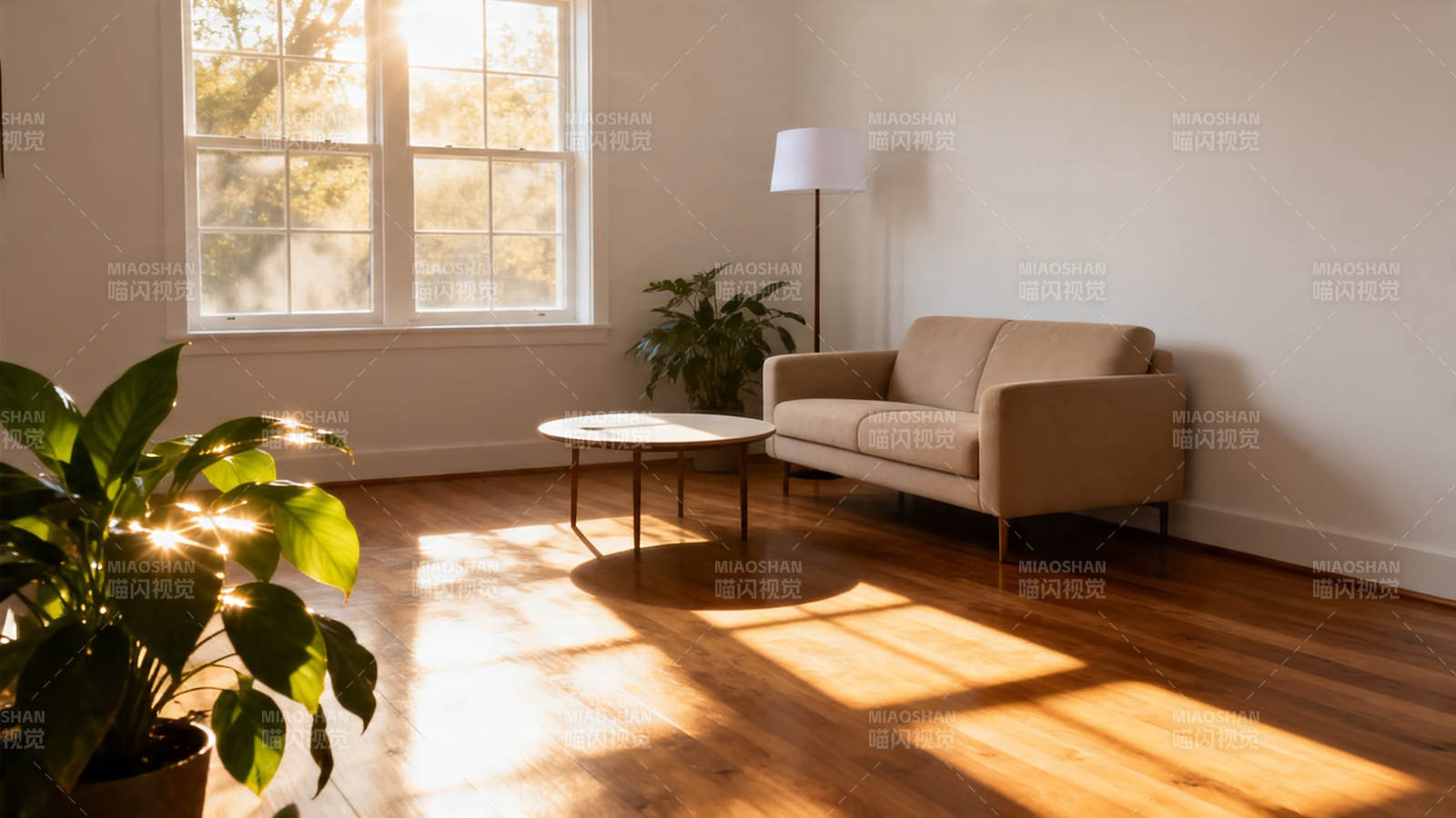 阳光洒满温馨客厅图片