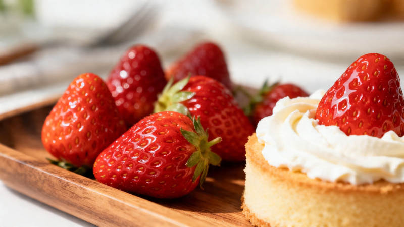 草莓奶油小蛋糕 鲜甜诱人图片