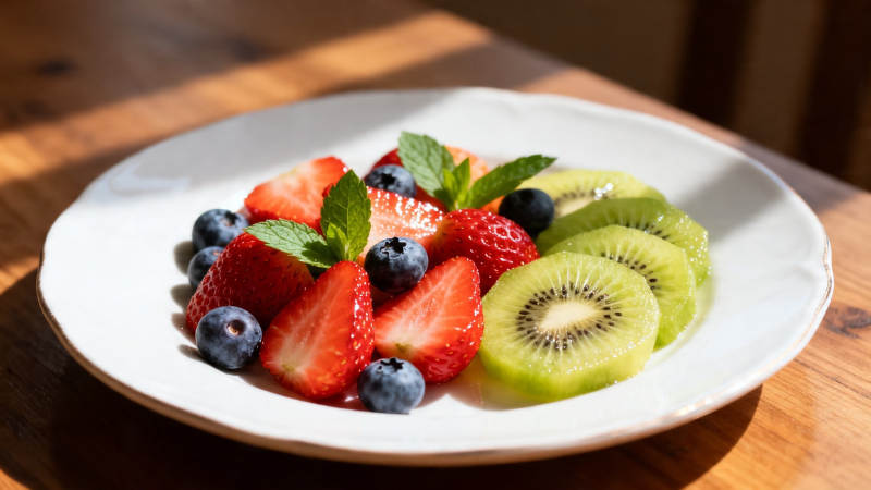 鲜果拼盘 草莓蓝莓猕猴桃图片