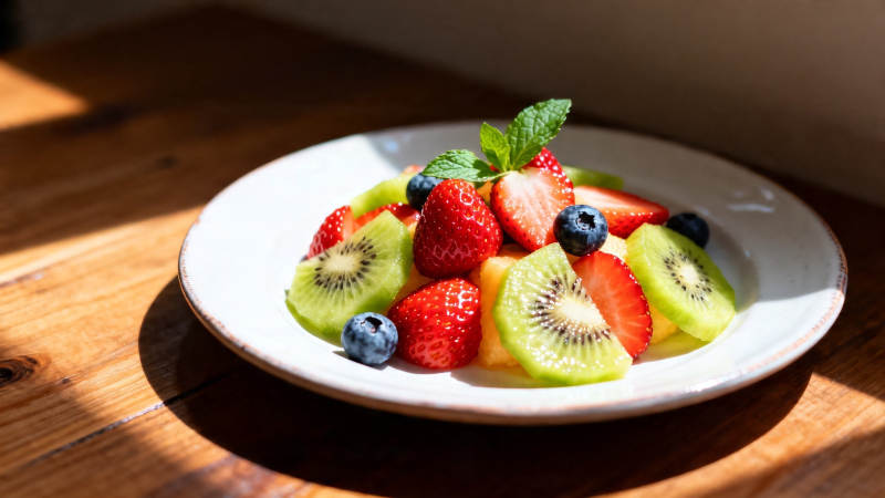 阳光果盘 鲜果拼盘配薄荷图片