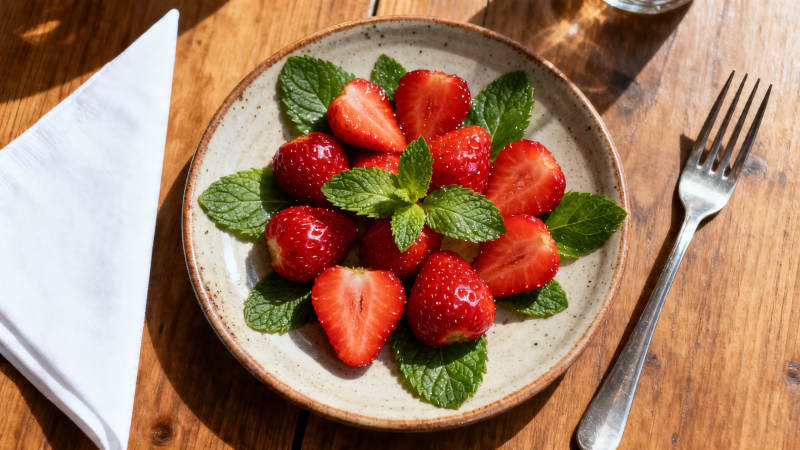 草莓薄荷清新盘图片