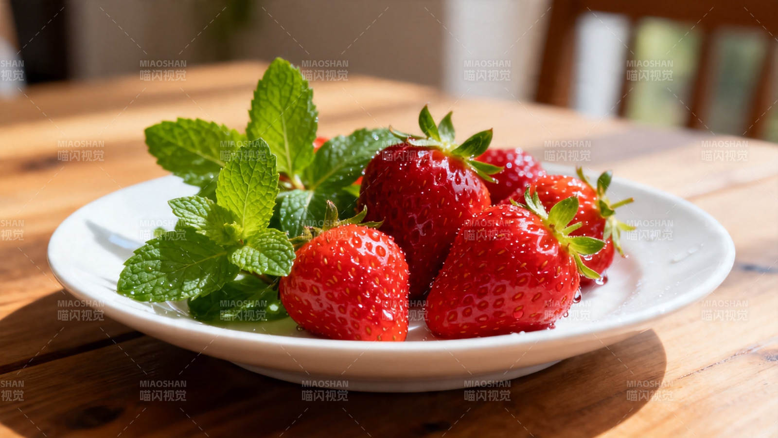草莓薄荷清新盘图片