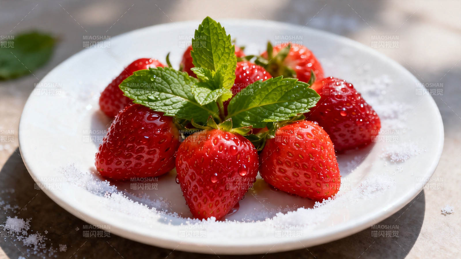 草莓薄荷糖霜盘图片