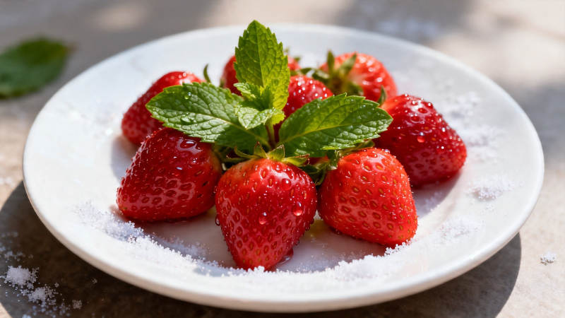 草莓薄荷糖霜盘图片