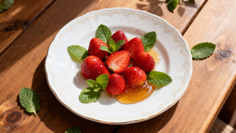 草莓薄荷蜜 清新夏日甜图片