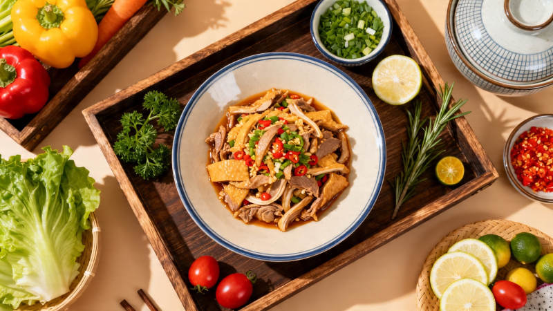 香拌鸡杂配鲜蔬图片