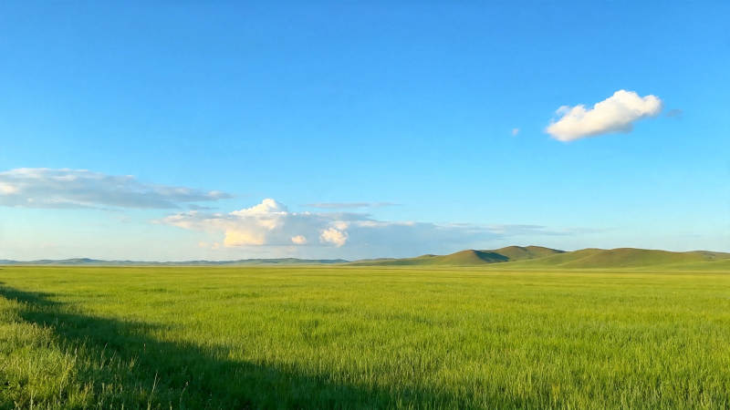 绿野蓝天 云影悠悠图片