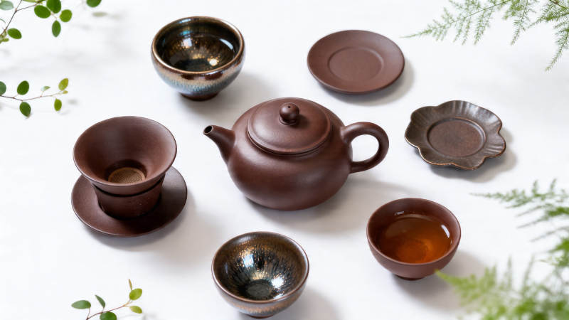 紫砂茶具静雅摆拍图片